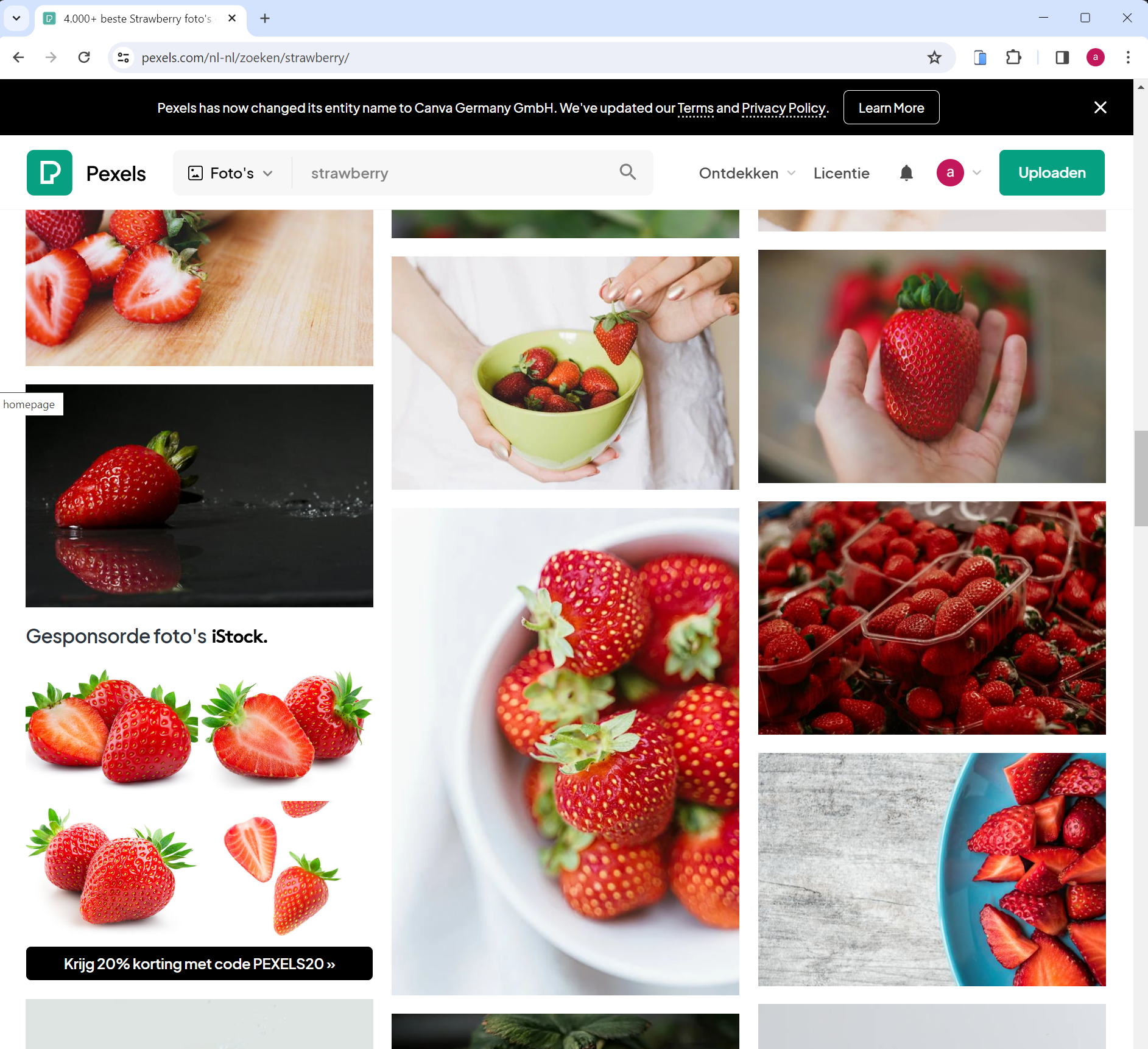 Pexels website